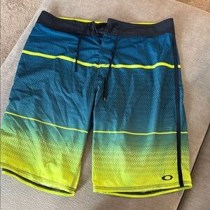 Men's Blue and Yellow Swim Shorts
